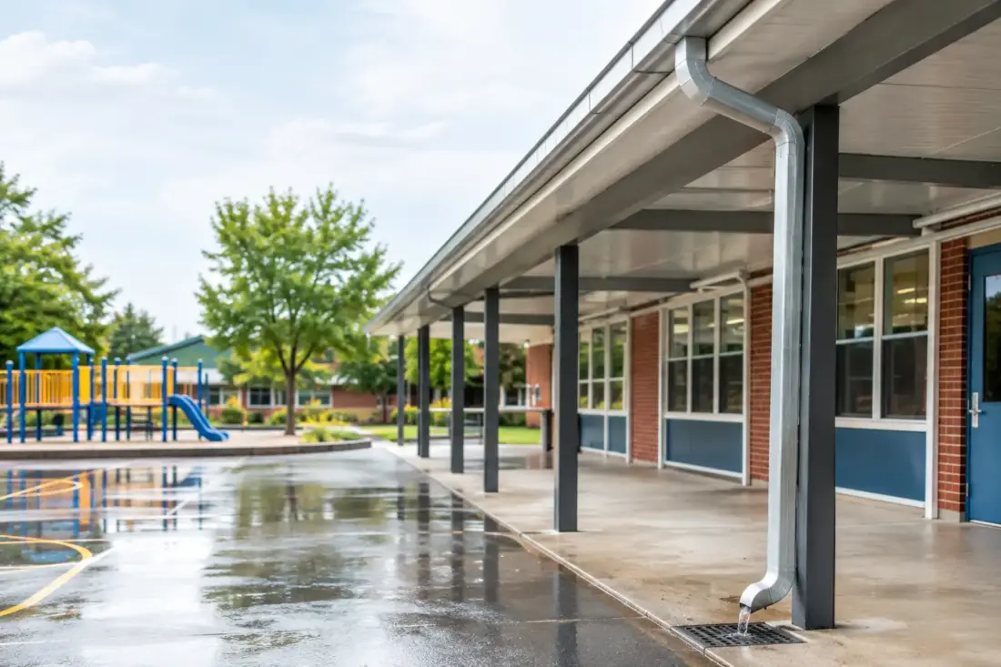 School Canopy Drainage for Safer Grounds